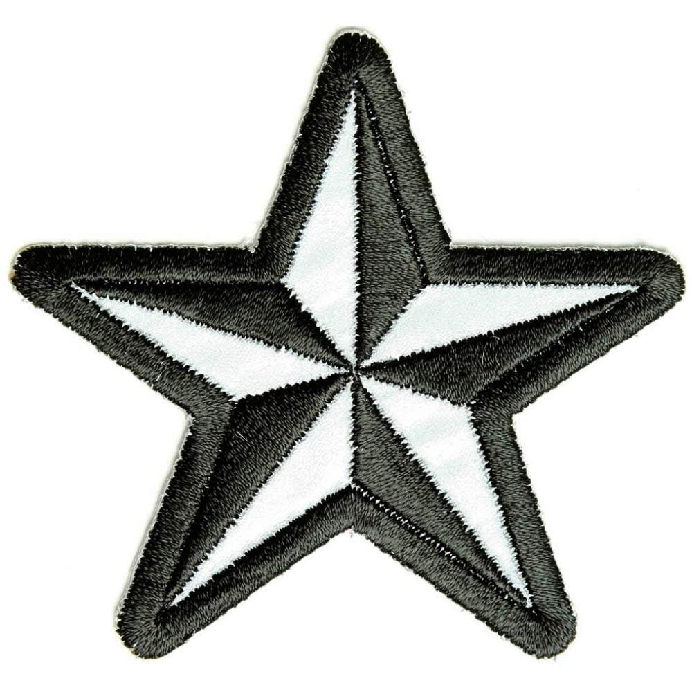 RELFECTIVE NAUTICAL STAR Embroidered Patch Craft Supply