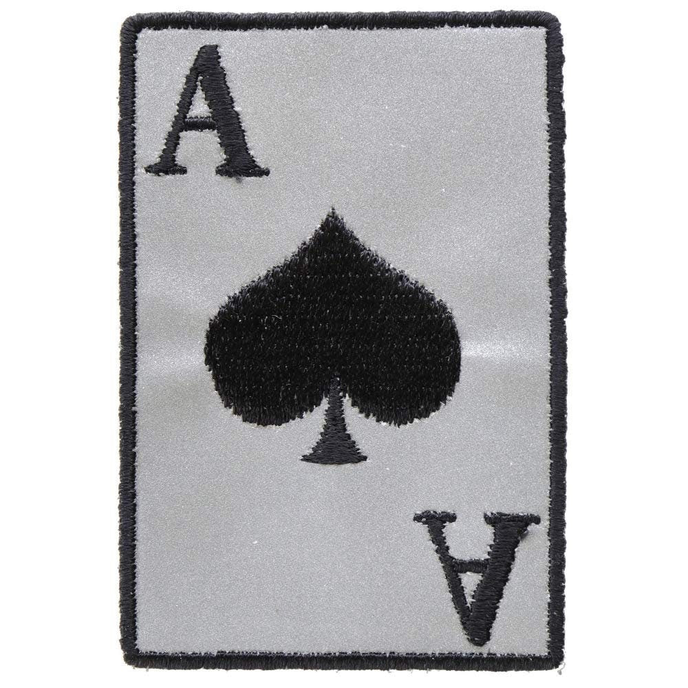 ACE OF SPADES Reflective Biker Motorcycle Embroidered Patch