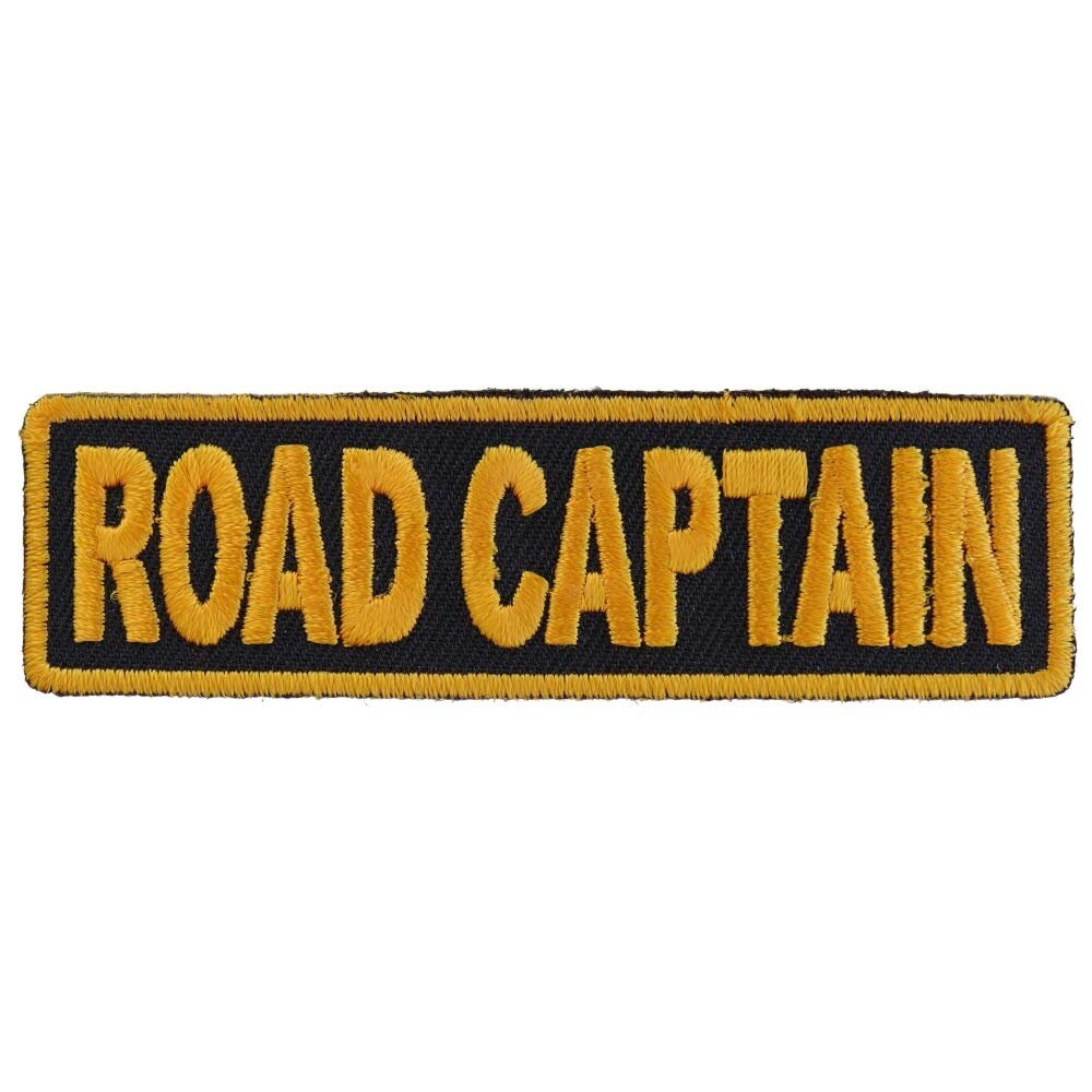 ROAD CAPTAIN Yellow Biker Motorcycle Embroidered Patch