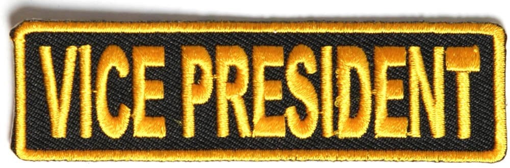 VICE PRESIDENT Yellow Biker Motorcycle Embroidered Patch