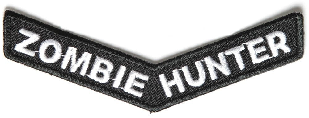 ZOMBIE HUNTER Stripe Biker Motorcycle Embroidered Patch