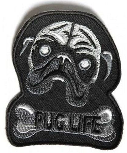 PUG LIFE Dog Biker Motorcycle Embroidered Patch