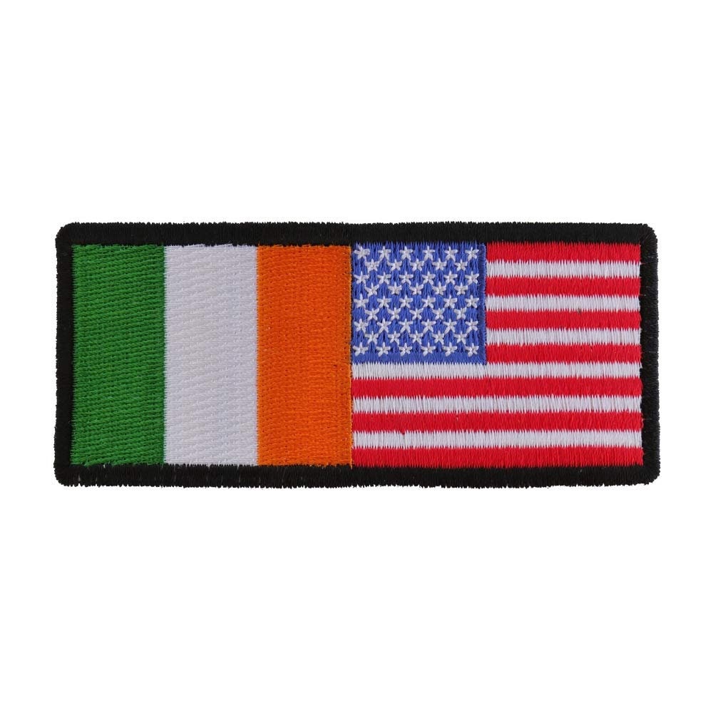 IRISH AMERICAN FLAGS Ireland America Embroidered Patch