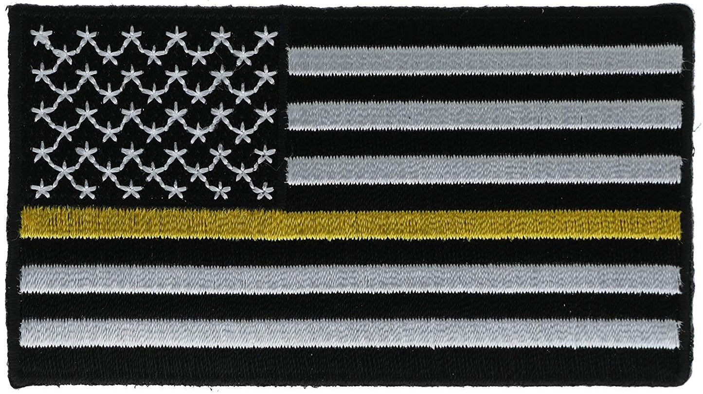 Subdued United States US Thin Gold YELLOW Line Stripe Flag DISPATCHER Patch