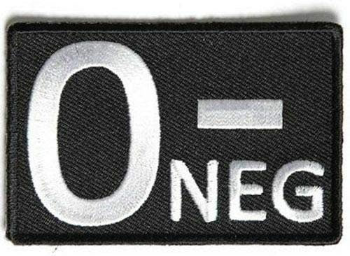 O NEGATIVE Blood ID Biker Motorcycle Embroidered Patch
