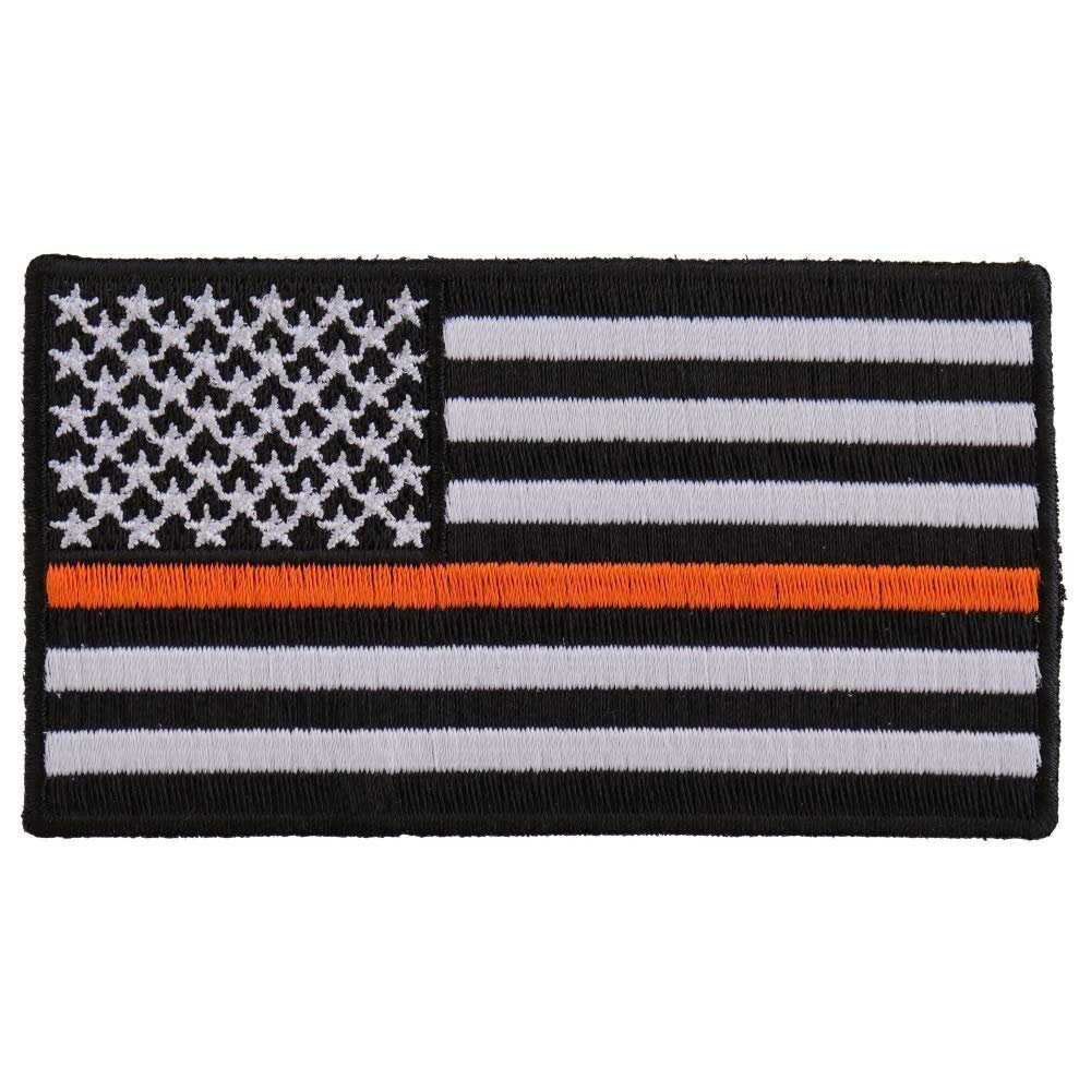 30 THIN ORANGE LINE American Flag Search & Rescue Embroidered Patch