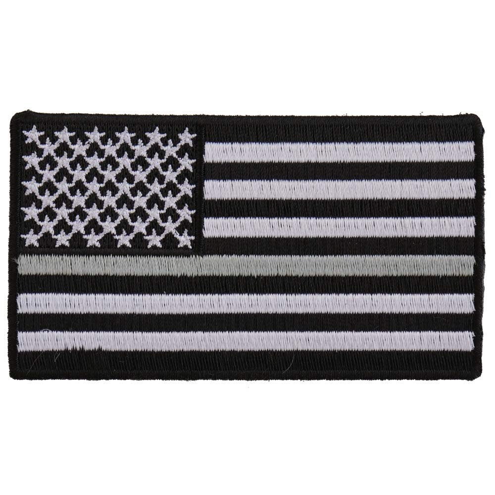 THIN SILVER LINE American Flag For Corrections Law Enforcement Patch