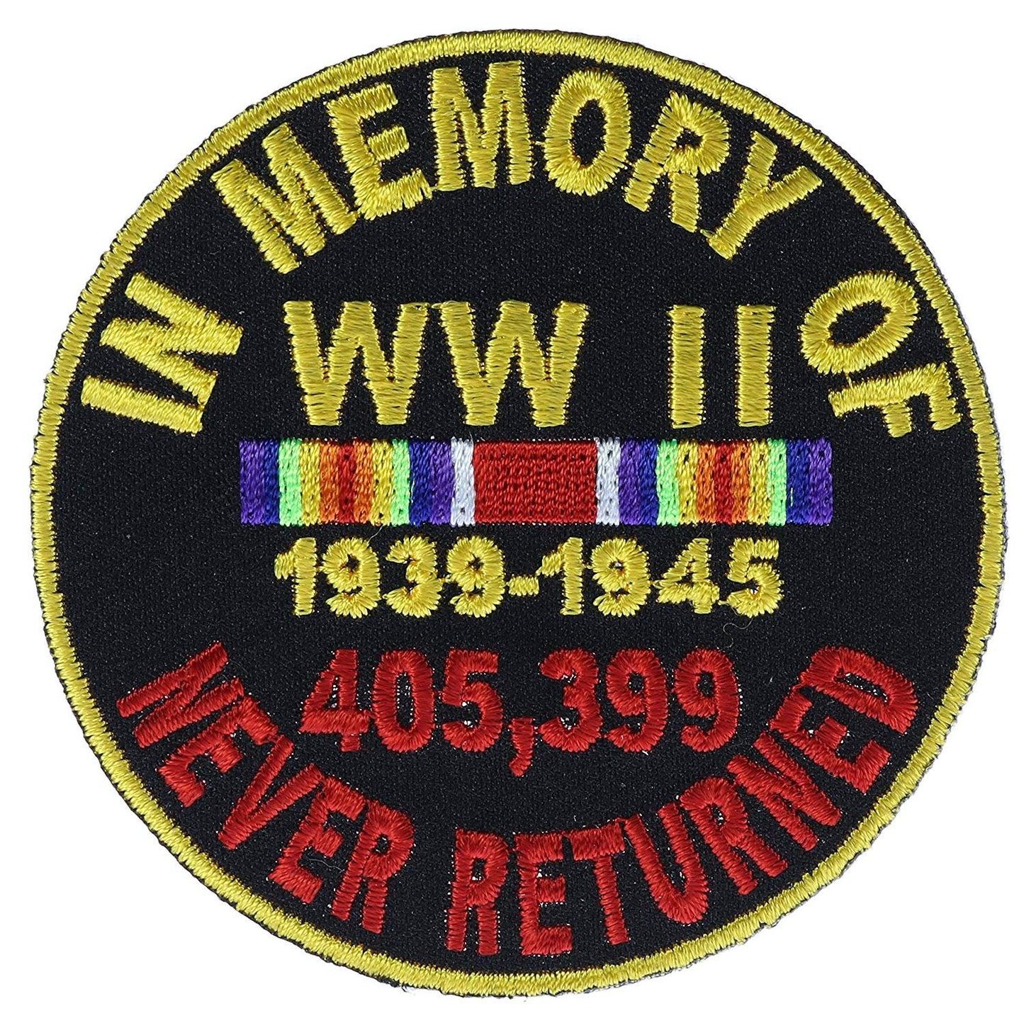 MEMORY OF WW2 World War 2 Never Returned Military Biker Patch Craft Supply