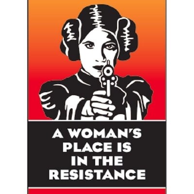 A Woman's Place Is In The Resistance Funny RECTANGLE MAGNET Craft Supply