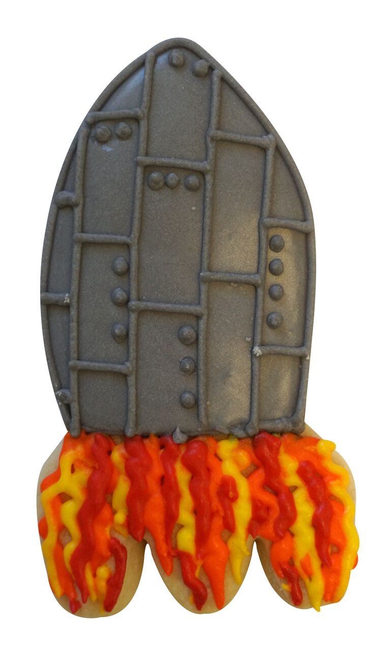 ROCKET Cookie Cutter Metal 4 Inches - Stencil Fondant Spaceship Outer Space Universe