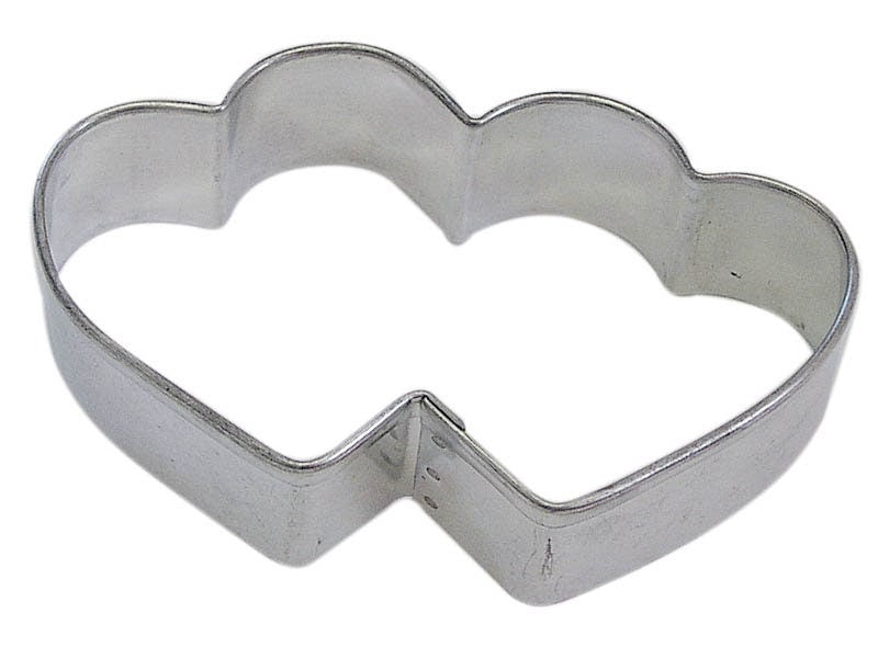 DOUBLE HEART Cookie Cutter Metal 3.5 Inches - Stencil Fondant Love Valentine