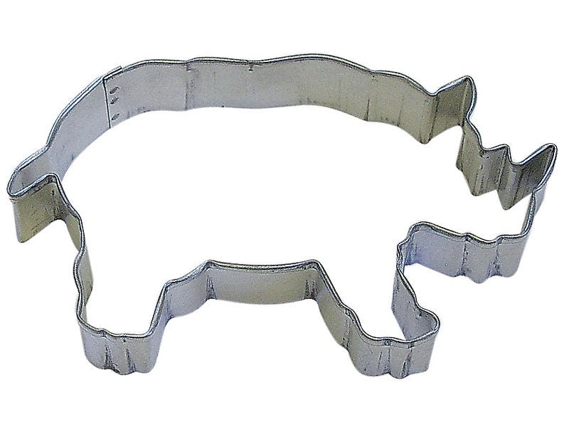 RHINO Cookie Cutter Metal 4.75 Inches - Stencil Fondant Zoo Animal