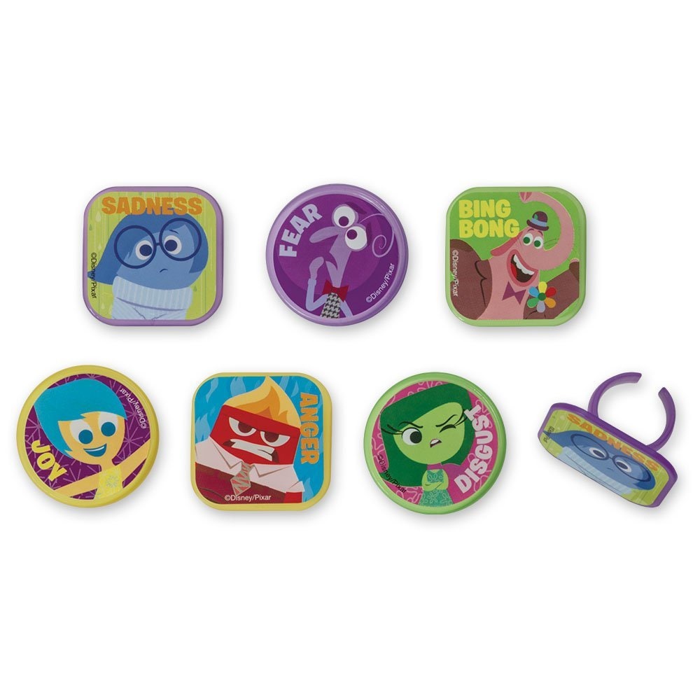 12 Inside Out Riley's Emotions Cupcake Rings Cake Toppers for Kids Birthday Party