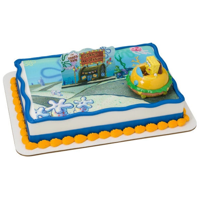 Spongebob Krabby Patty Cake Topper Cake Decoration Decoset Birthday Craft Supply