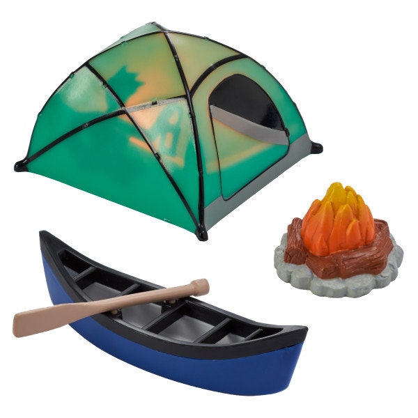 FIRESIDE CAMP Cake Topper Tent Canoe Paddle Cake Decoration Decoset Birthday