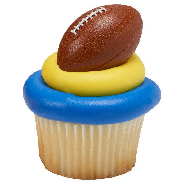 12 FOOTBALL Cupcake Rings 3D Cake Toppers for Birthday Party Decoration