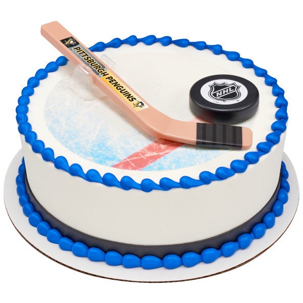 PITTSBURGH PENGUINS Cake Topper NHL Slap Shot Cake Decoration Decoset Birthday Craft Supply