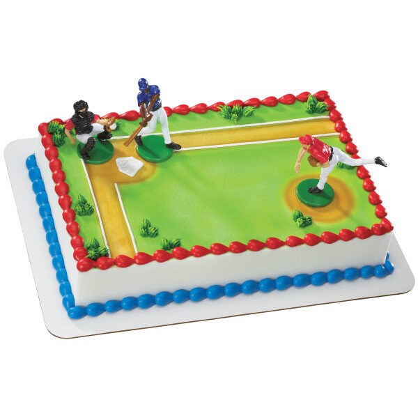 BATTER UP BASEBALL Cake Topper Pitcher Catcher Cake Decoration Decoset Birthday