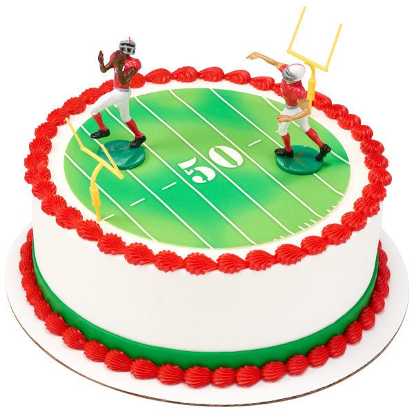 TOUCHDOWN FOOTBALL Cake Topper Quarterback Cake Decoration Decoset Birthday