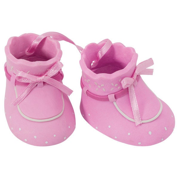 PINK BABY BOOTIES Cake Topper Cake Decoration Baby Shower Girl Shoes Decoset Craft Supply