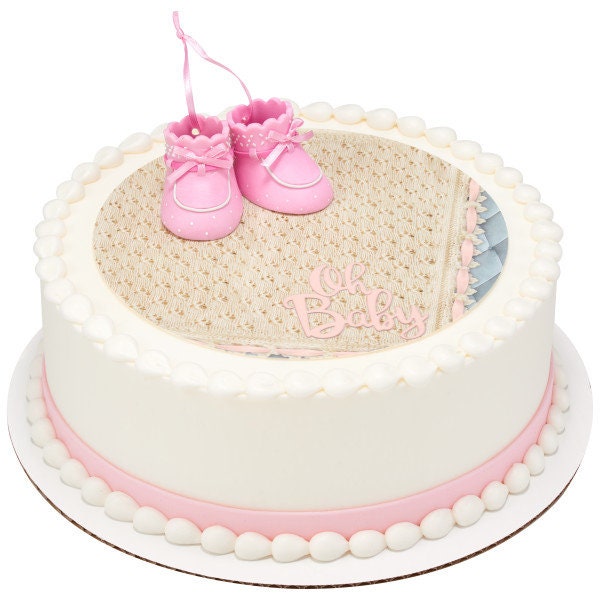 PINK BABY BOOTIES Cake Topper Cake Decoration Baby Shower Girl Shoes Decoset