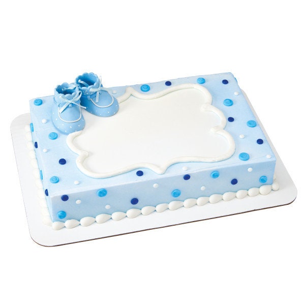 BLUE BABY BOOTIES Cake Topper Cake Decoration Baby Shower Boy Shoes Decoset