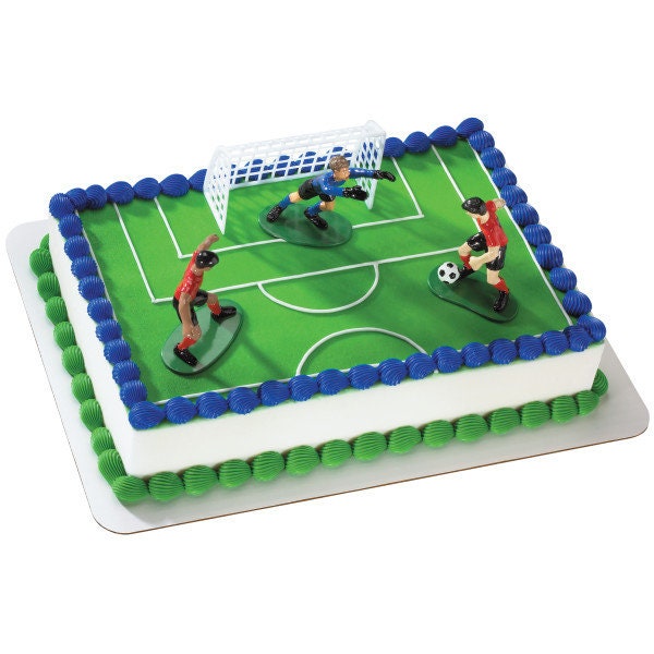 SOCCER KICK OFF Cake Topper Cake Decoration Birthday Sports Goal Soccer Ball Decoset Craft Supply