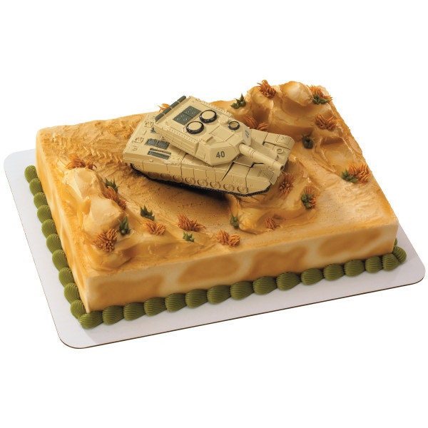 MILITARY TANK ROBOT Cake Topper Cake Decoration Birthday Army Marines Decoset Craft Supply