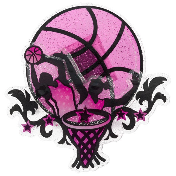 BASKETBALL STARS Cake Topper Cake Decoration Girls Pink Birthday Sports Decoset Craft Supply