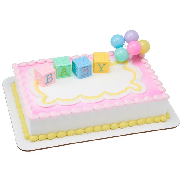 BABY BLOCKS Cake Topper Balloons Gender Reveal Baby Shower Cake Decoration Decoset