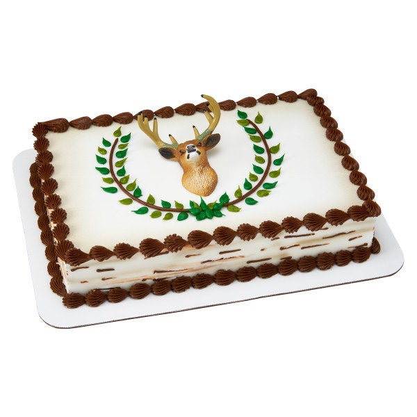 DEER HEAD MAGNET Cake Topper Hunting Fishing Lodge Outdoors Cake Decoration Birthday Decoset