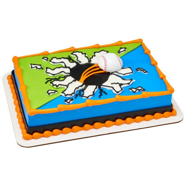 EXTREME BASEBALL MAGNET Cake Topper Player Home Run Base Kids Cake Decoration Birthday Decoset