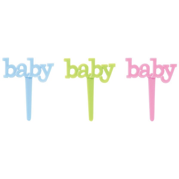 12 BABY Cupcake Picks Cake Toppers for Baby Shower Boy Girl Gender Reveal Party Decoration