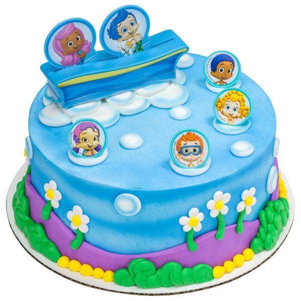BUBBLE GUPPIES Cake Topper Gil, Molly & Gang Party Cake Decoration Birthday Decoset