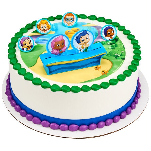 BUBBLE GUPPIES Cake Topper Gil, Molly & Gang Party Cake Decoration Birthday Decoset