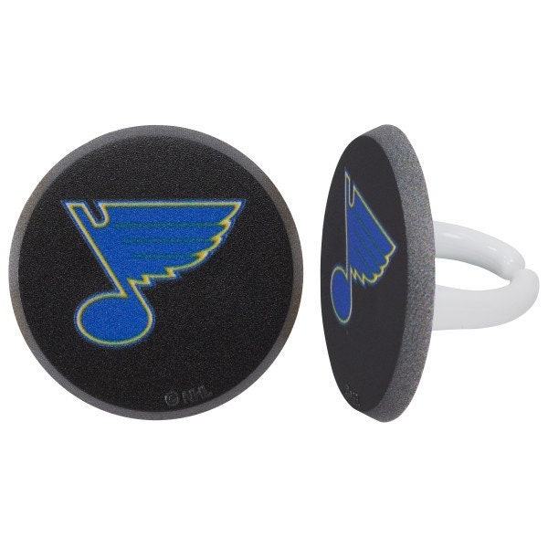 12 ST. LOUIS BLUES Cupcake Rings Nhl Cake Toppers for Birthday Party Decoration