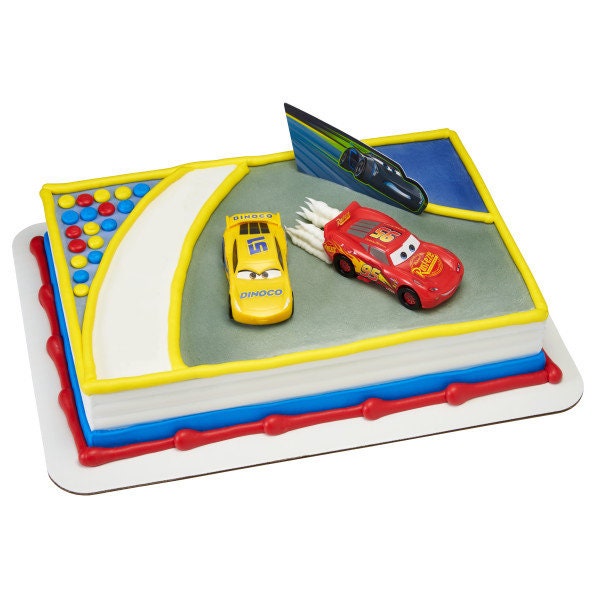 DISNEY CARS 3 Cake Topper Ahead of the Curve McQueen Cruz Party Cake Decoration Birthday Decoset