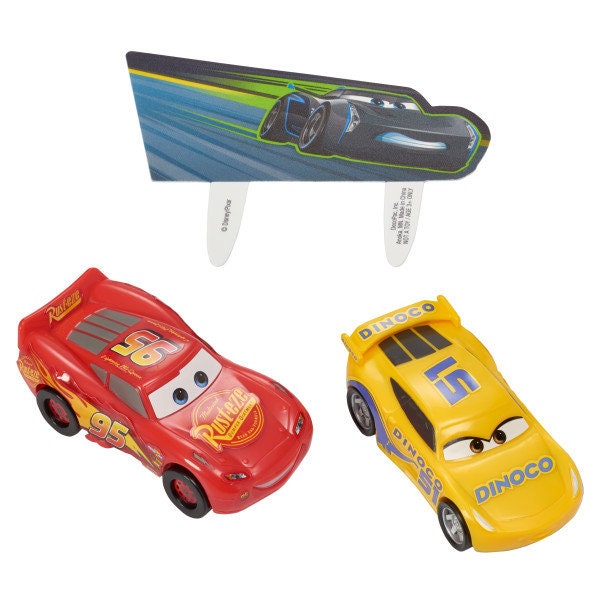 DISNEY CARS 3 Cake Topper Ahead of the Curve McQueen Cruz Party Cake Decoration Birthday Decoset