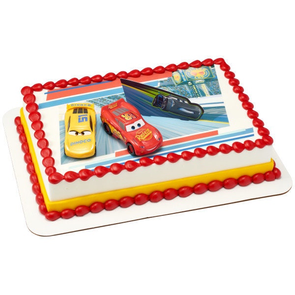 DISNEY CARS 3 Cake Topper Ahead of the Curve McQueen Cruz Party Cake Decoration Birthday Decoset