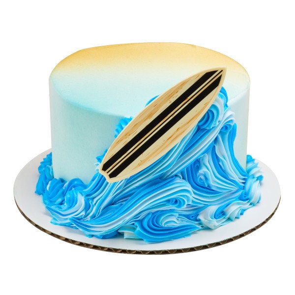 12 SURF BOARD LAYONS Cupcake Surfin' Beach Summer Cake Toppers for Birthday Party Decoration