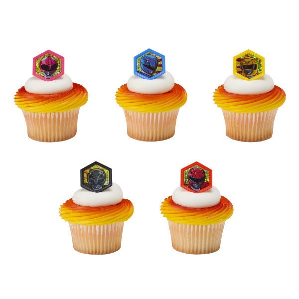 12 POWER RANGER Cupcake Rings Morphinominal Cake Toppers for Birthday Party Decoration Craft Supply
