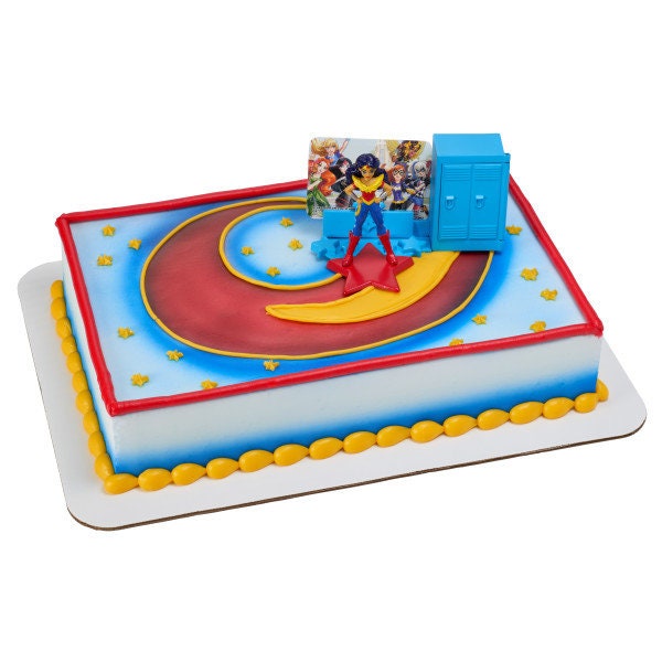 DC SUPER HERO Girls Cake Topper Wonder Woman Move Over Boys Cake Decoration Birthday Party Decoset