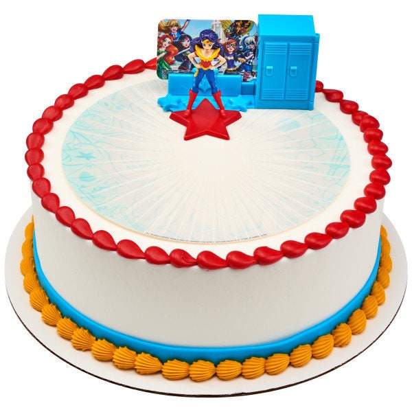 DC SUPER HERO Girls Cake Topper Wonder Woman Move Over Boys Cake Decoration Birthday Party Decoset