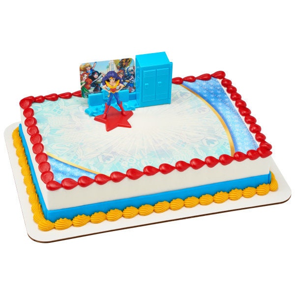 DC SUPER HERO Girls Cake Topper Wonder Woman Move Over Boys Cake Decoration Birthday Party Decoset