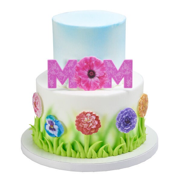 12 GARDEN FLOWER Cupcake Rings Spring Daisy Floral Garden Mother's Day Cake Toppers Party Decoration