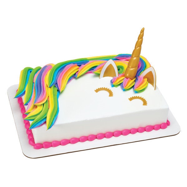 UNICORN Cake Topper Horn Mane Eyelashes Mystic Fantasy Decoration Decoset Birthday