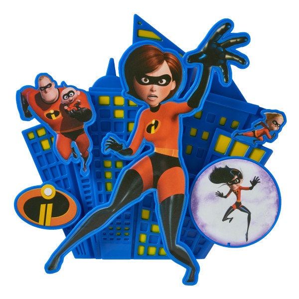 INCREDIBLES 2 Cake Topper We Are Incredible Super Hero Movie Decoration Decoset Birthday Craft Supply