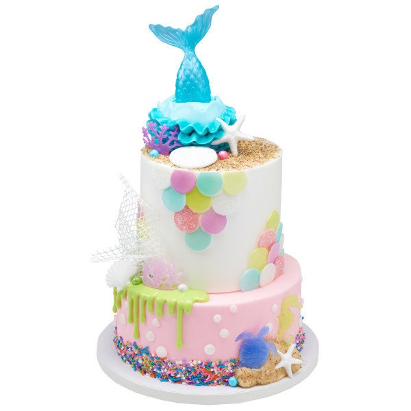 MYSTICAL MERMAID Cake Topper Seahorse Crown Tail Fantasy Decoration Decoset Birthday