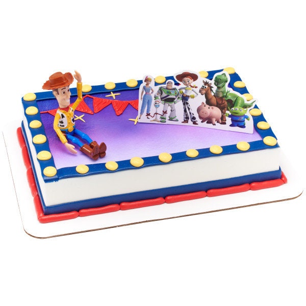 TOY STORY 4 Cake Topper Disney Team Toy Woody Forkie Birthday Cake Decoration Decoset