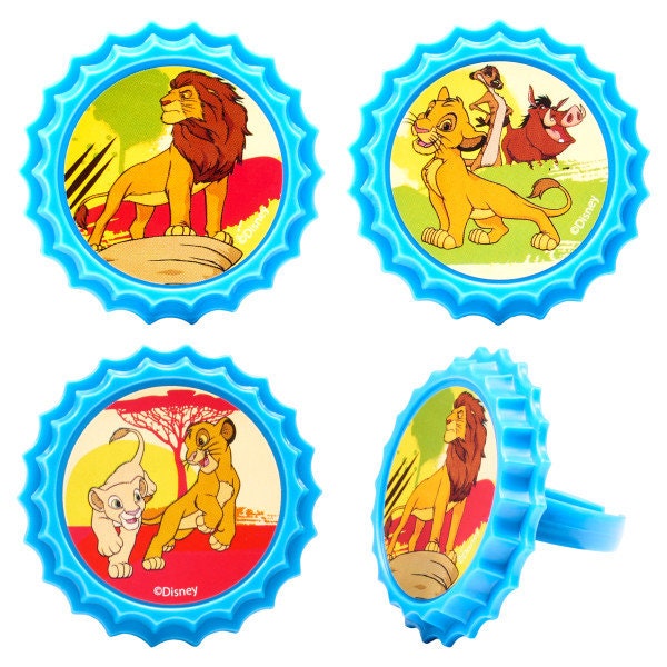 12 LION KING Cupcake Rings Pride Rock Disney Cake Toppers Birthday Party Decoration Picks